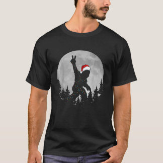 T-shirt Bigfoot Père Noël Feux d'arbre de Noël Funky Noël