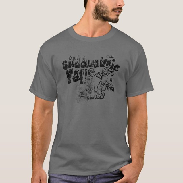 T-shirt Bigfoot PNW Snoqualmie Falls Washington Fun (Devant)