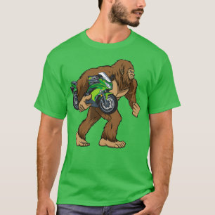 T-shirt Bigfoot Portant Moto Funny Sasquatch Biker