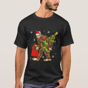 T-shirt Bigfoot portant Noël Arbre Sasquatch Croyant