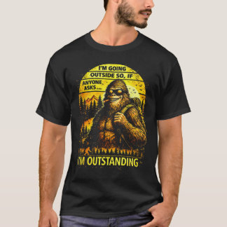 T-shirt Bigfoot Randonnée Extérieur Papa Blague Je Suis Ex