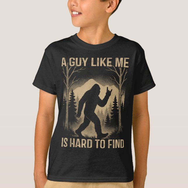 T-shirt Bigfoot Rétro Sasquatch Un Mec Comme Moi Est Diffi (Devant)