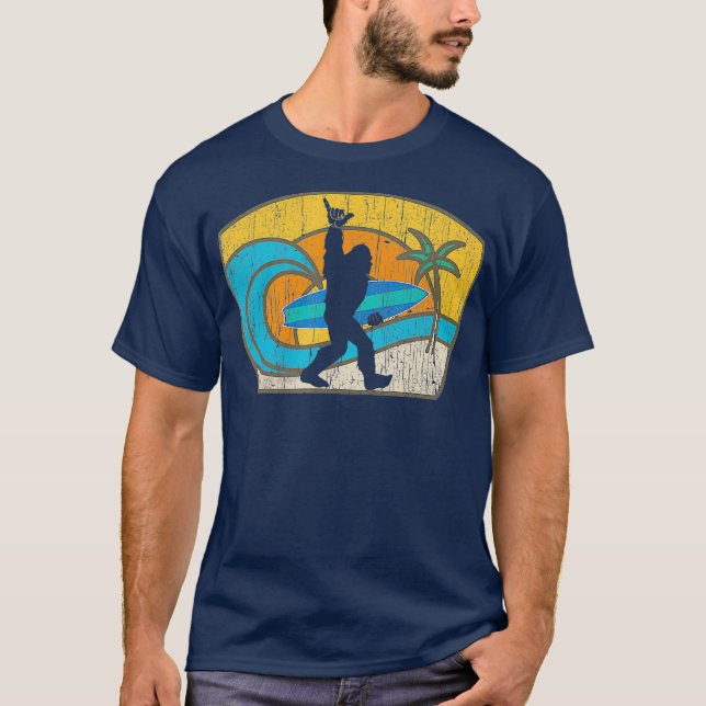 T-shirt Bigfoot Retro Surfing cadeau pour Shaka Aloha Dude (Devant)