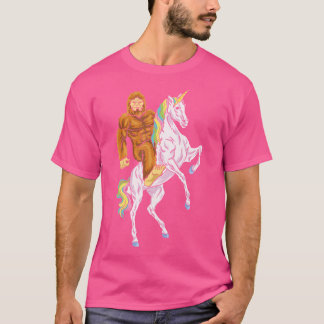 T-shirt Bigfoot Riding Unicorn Croyez En Vous Yeti Sasquat