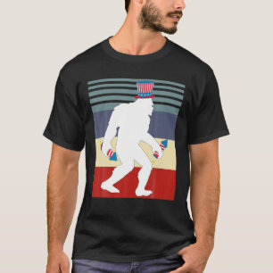 T-shirt Bigfoot Sasquatch 4 juillet Fireworks American F