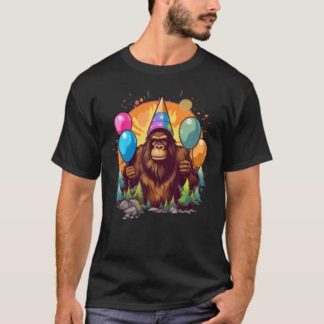 T-shirt Bigfoot Sasquatch Ballons Casquettes d'anniversair (Devant)