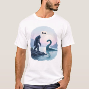 T-shirt Bigfoot Sasquatch Monstre du Loch Ness 'Bruh' drôl