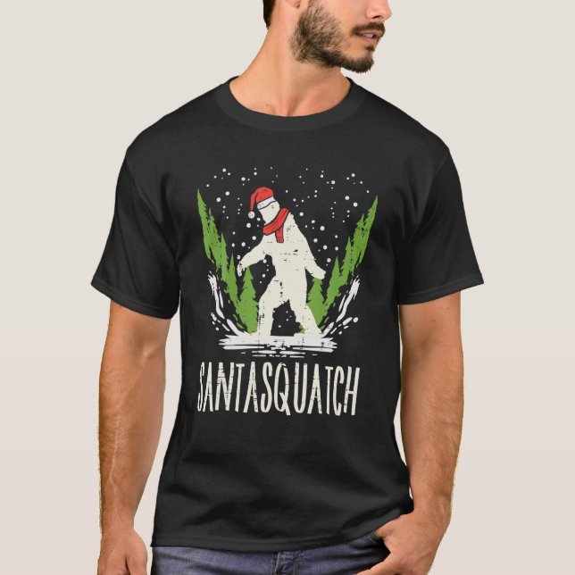 T-shirt Bigfoot Sasquatch Père Noël Squatch Noël Noël Noël (Devant)
