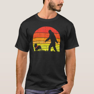 T-shirt Bigfoot Sasquatch Pitbull Coucher de soleil Rétro