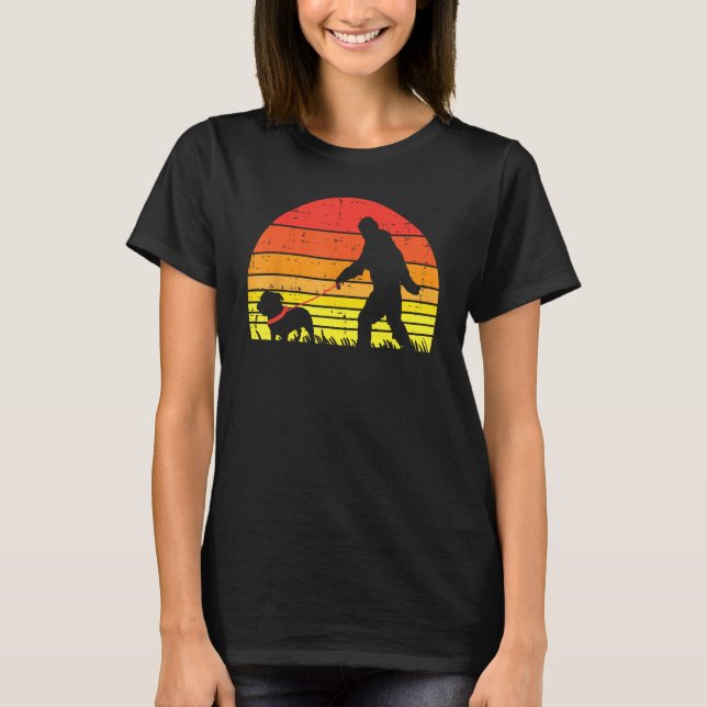 T-shirt Bigfoot Sasquatch Pitbull Sunset Amoureux des chie (Devant)