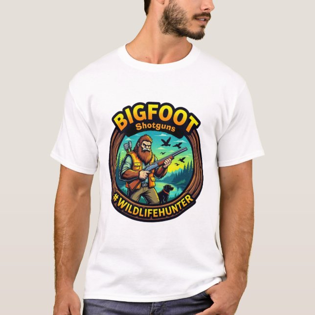 T-shirt Bigfoot Shotguns #Wildlifehunter (Devant)