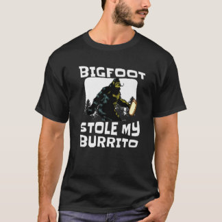 T-shirt Bigfoot Stole My Burrito Funny Sasquatch Sc-Fi Lov