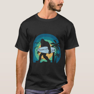 T-shirt Bigfoot Surfant Drôle Sasquatch Yeti Surf Hommes F