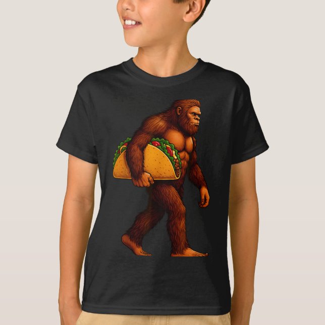 T-shirt Bigfoot Taco Sasquatch Walking Taco Funny Shirt Me (Devant)