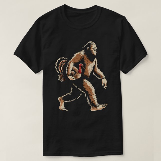 T-shirt Bigfoot Thanksgiving Sasquatch Turquie Thanksgivin (Design devant)