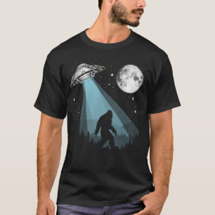 T-shirt Bigfoot UFO Conspiration Lune Étoiles Nuit Nature