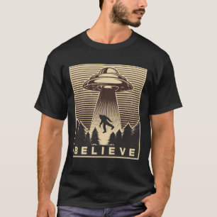 T-shirt Bigfoot Ufo Retro Vintage