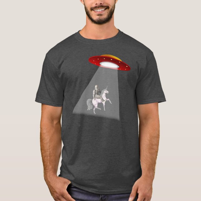 T-shirt Bigfoot Unicorn UFO Abduction (Devant)