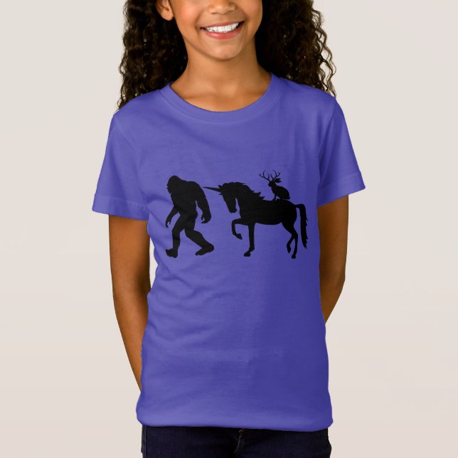 T-Shirt Bigfoot, Unicorne et Jackalope (Devant)