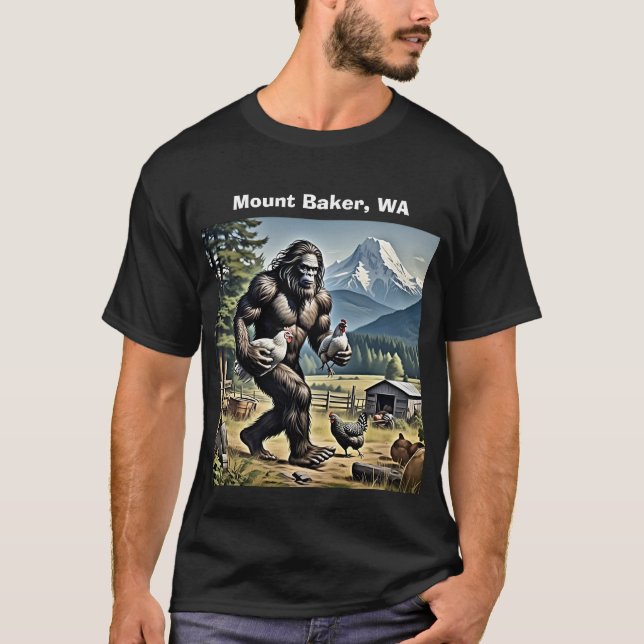 T-shirt Bigfoot voler des poulets (Devant)