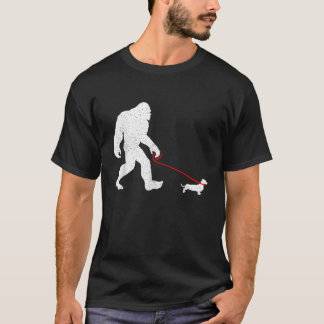 T-shirt Bigfoot Walking Dachshund Weiner Dog Sasquatch Gif