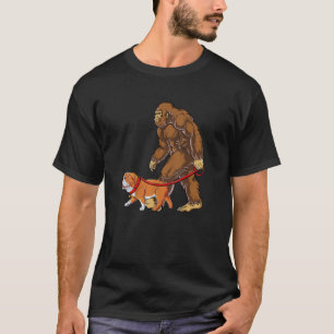 T-shirt Bigfoot Walking French Bulldog Funny Sasquatch Gif