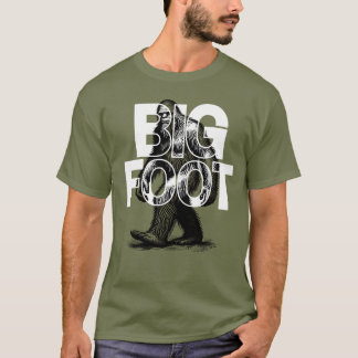 T-shirt Bigfoot Walking - Monochrome Vintage Cryptid