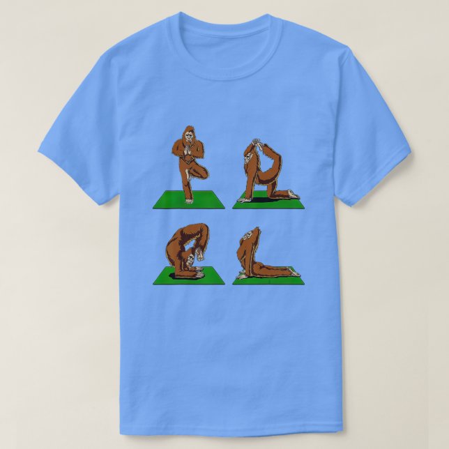 T-shirt Bigfoot Zen Yoga Workout Namaste Cryptozoology Cry (Design devant)