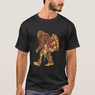 T-shirt Bigfoot Zombie Portant Pizza Sasquatch Halloween
