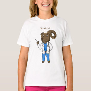 T-shirt Bighorn sheep doctor cartoon illustration