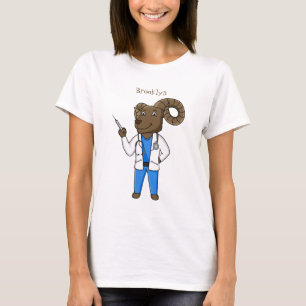 T-shirt Bighorn sheep doctor cartoon illustration