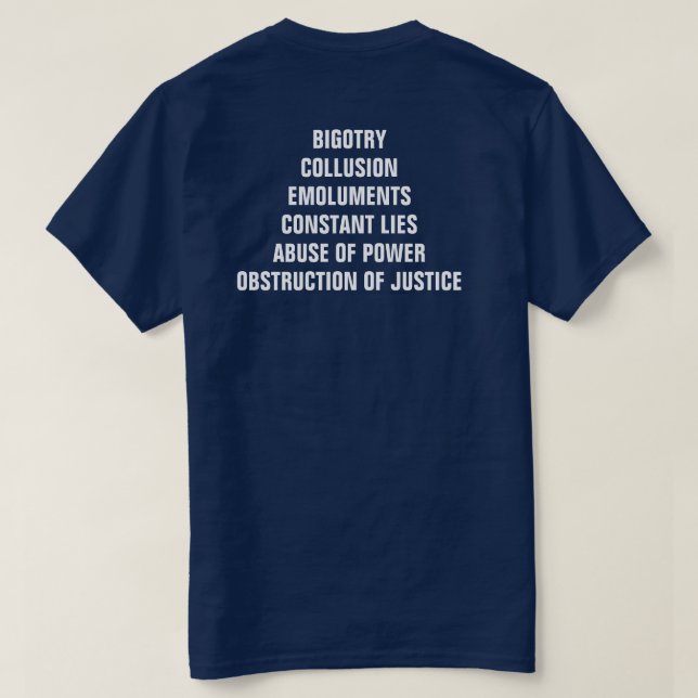 T-shirt Bigoterie Collusion Emoluments Obstruction Impress (Design dos)