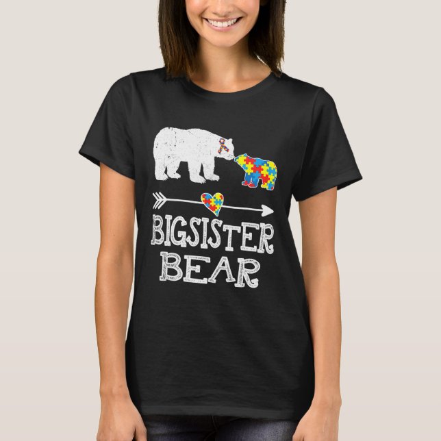T-shirt Bigsoeur Ours Sensibilisation sur l'autisme Mois A (Devant)