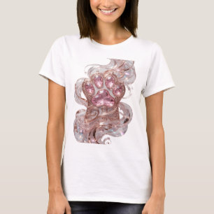 T-shirt Bijou Argent PINK JEWELRY PAW Texte 3D Art