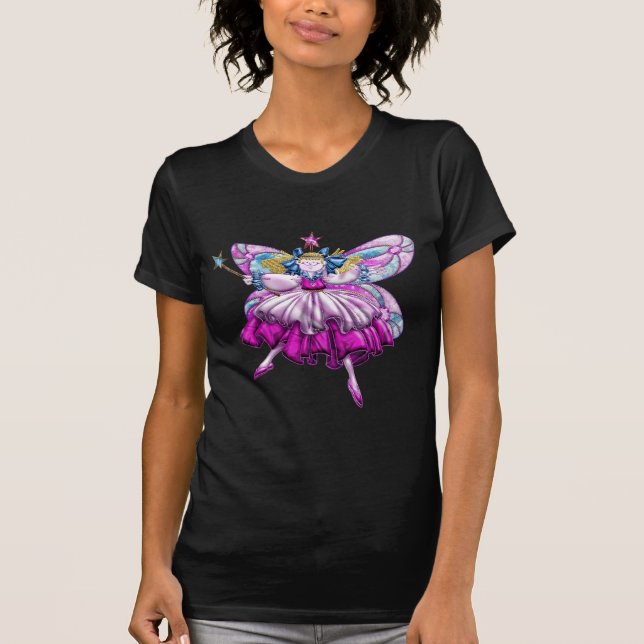 T-shirt Bijou féerique de Faux de prune assez rose de (Devant)