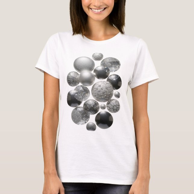 T-shirt Bijouterie en pierre précieuse argentée Cool Art à (Devant)