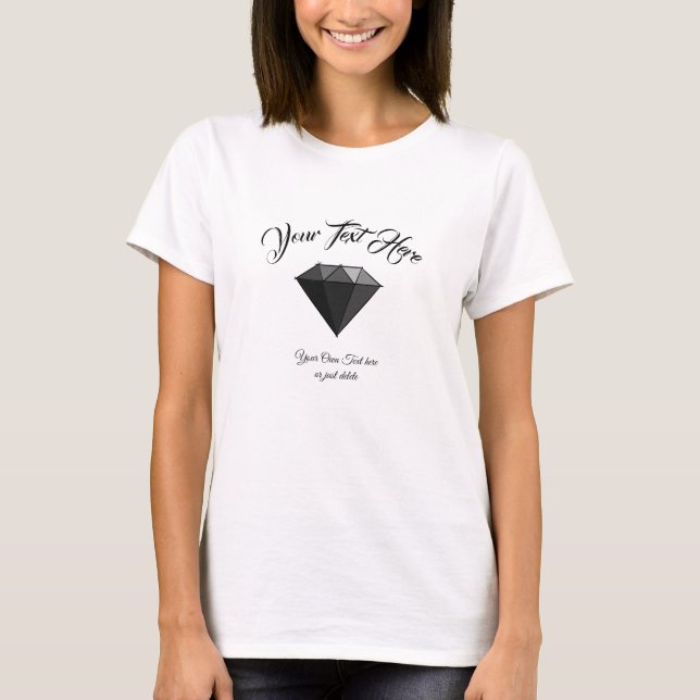 T-shirt Bijoux en pierre de diamant noire. (Devant)