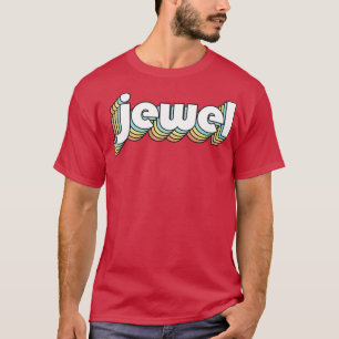 T-shirt Bijoux Retro Arc-en-ciel Typographie style défraîc
