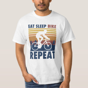 T-shirt Bike Eat Sleep Bike Répéter Dire Un Vélo Cadeau