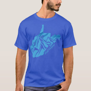 T-shirt Bike West Virginia State Outline Blues Mountain Bi