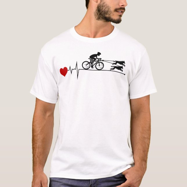 T-shirt Bikejoring ChienScooting Chien Sport Vélo Vélo vél (Devant)