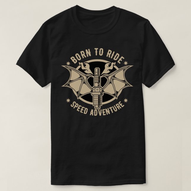 T-SHIRT BIKER BADGE AILE (Design devant)