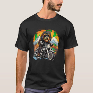 T-shirt Biker Bernedoodle Chien équitation Moto T Chemise