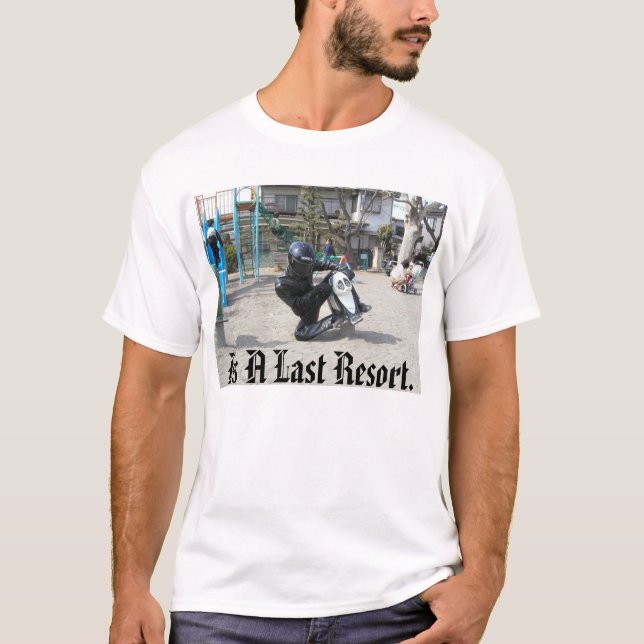 T-shirt biker_dude, en dernier recours. (Devant)