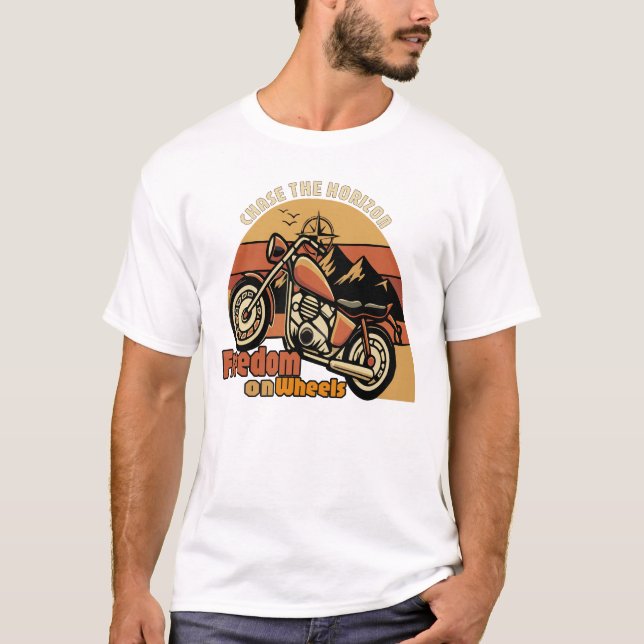 T-Shirt Biker Freedom on Wheels (Devant)