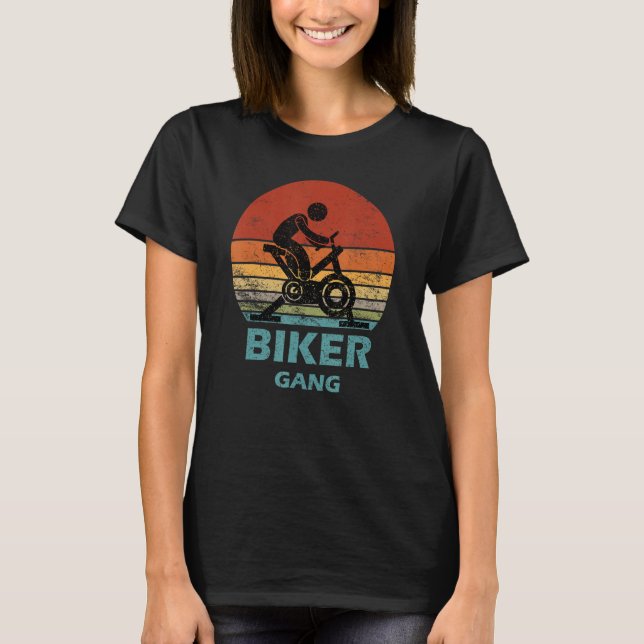T-shirt Biker Gang  Spin Saying Gym Workout Spinning Class (Devant)