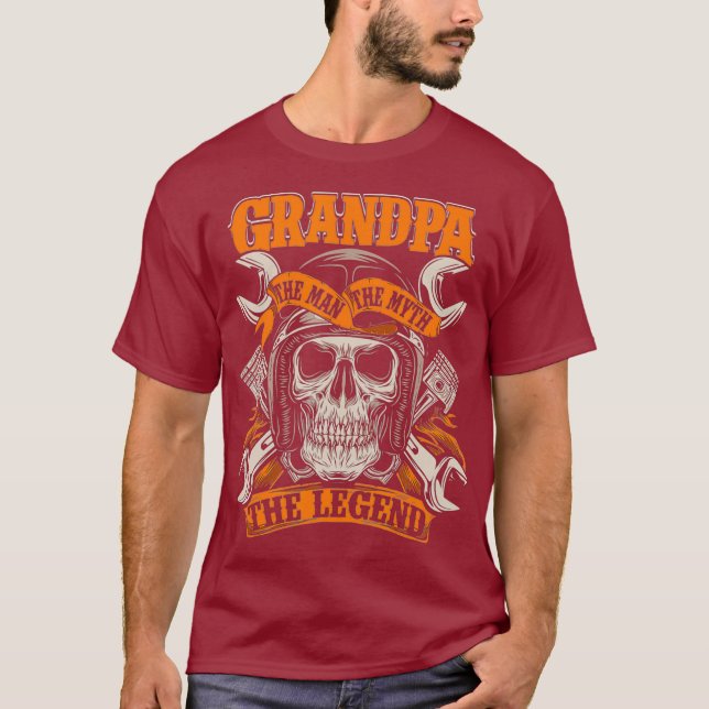 T-shirt Biker Grandpa L'Homme Le Mythe La Légende (Devant)