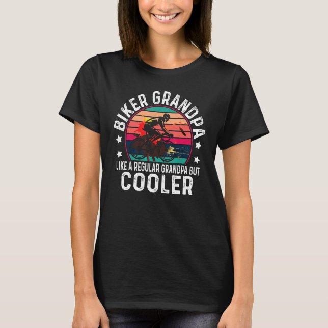 T-shirt Biker Grandpa Like A Regular Grandpa Cyclist Ridin (Devant)