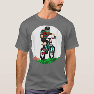 T-shirt Biker Mountainbiker Pixel Art Retro Style de jeu 2