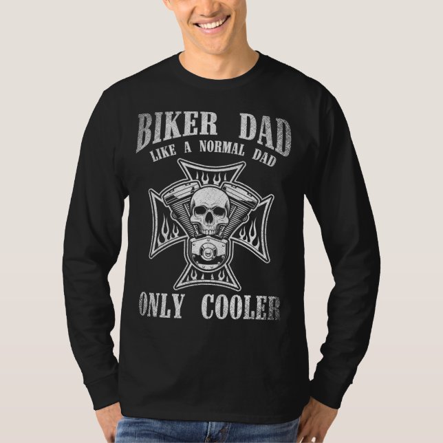 T-shirt Biker Papa Comme Un Papa Normal Seulement Glacière (Devant)